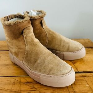 Pre-owned AGL Meghan Genuine Shearling Lined Suede Boot